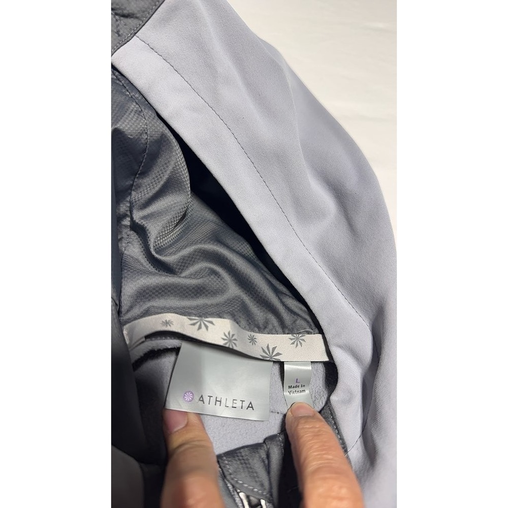 Athleta Womens Hooded Performance Jacket Gray Full Zip Activewear Size L - Picture 2 of 7